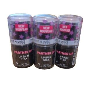 3 Wet N Wild Pump Partner Up Lip Balm Stick 197A Coral Conditioning NEW SEALED